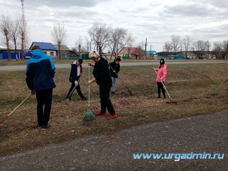 Школьники и сотрудники образовательных организаций Юргамышского района продолжают активно участвовать в субботниках.